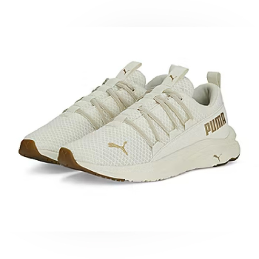Puma Women Cream and Gold Athletic Shoes